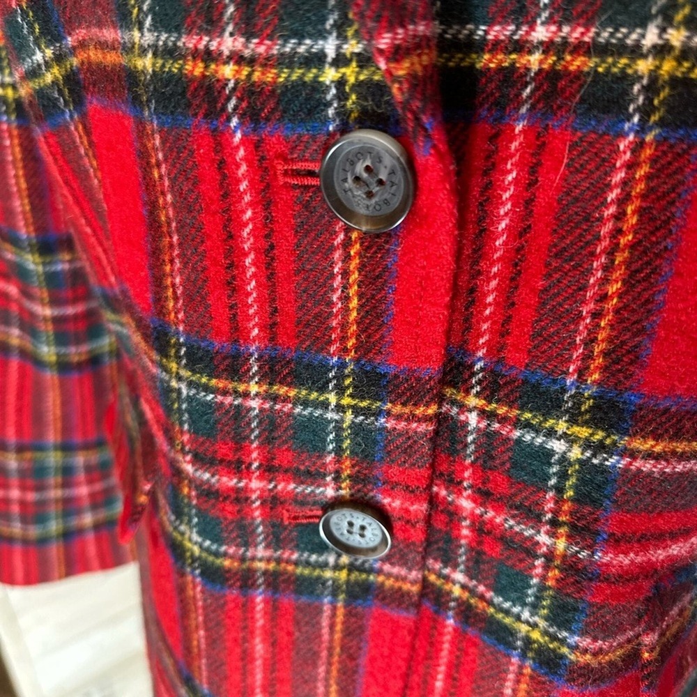 Talbots Plaid Blazer 8 Red Tartan Wool Blend Two Button Holiday Academic Jacket - Picture 7 of 13